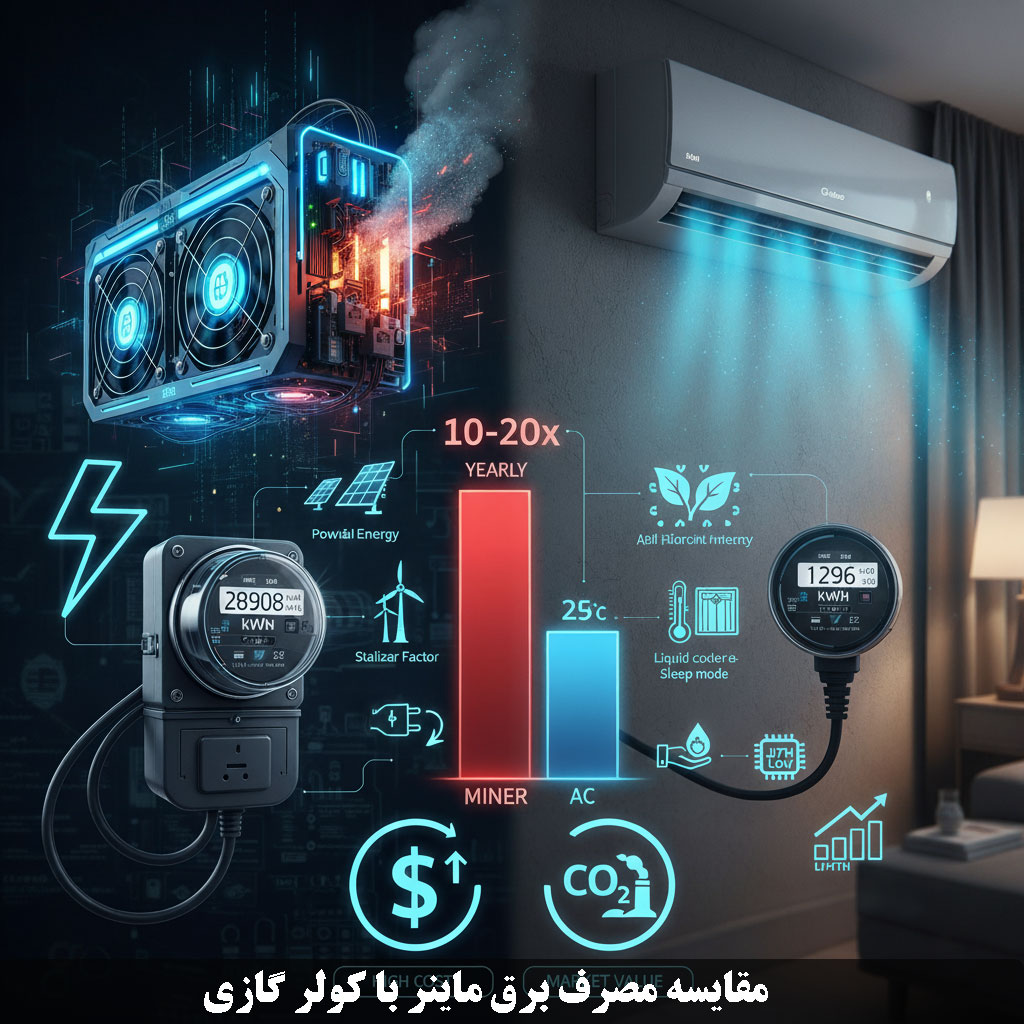 مقایسه مصرف برق ماینر با کولر گازی